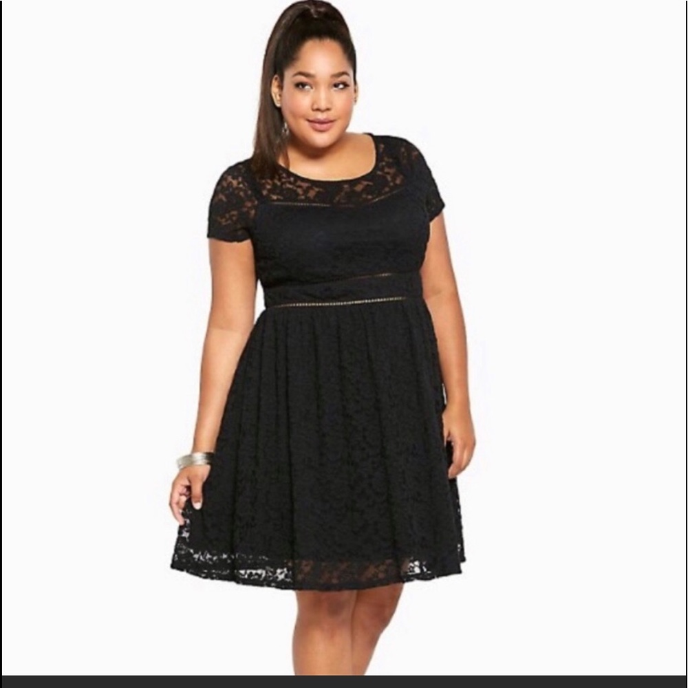 Torrid black lace dress size 16